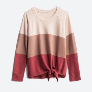Nine Britton “Araya” tie front brushed knit top